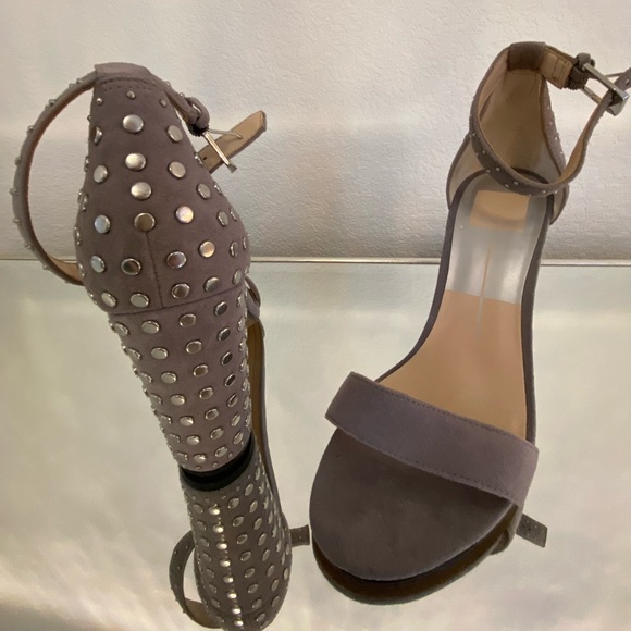 Dolce Vita Shoes - Dolce Vita Gently Used Gray Silver Studded Heels - Size 8.5